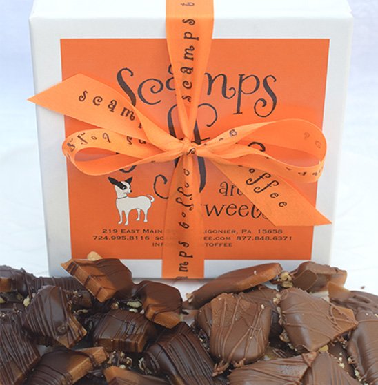 Scamps Toffee 4 Oz. Dark Chocolate Box - Charles Mayer