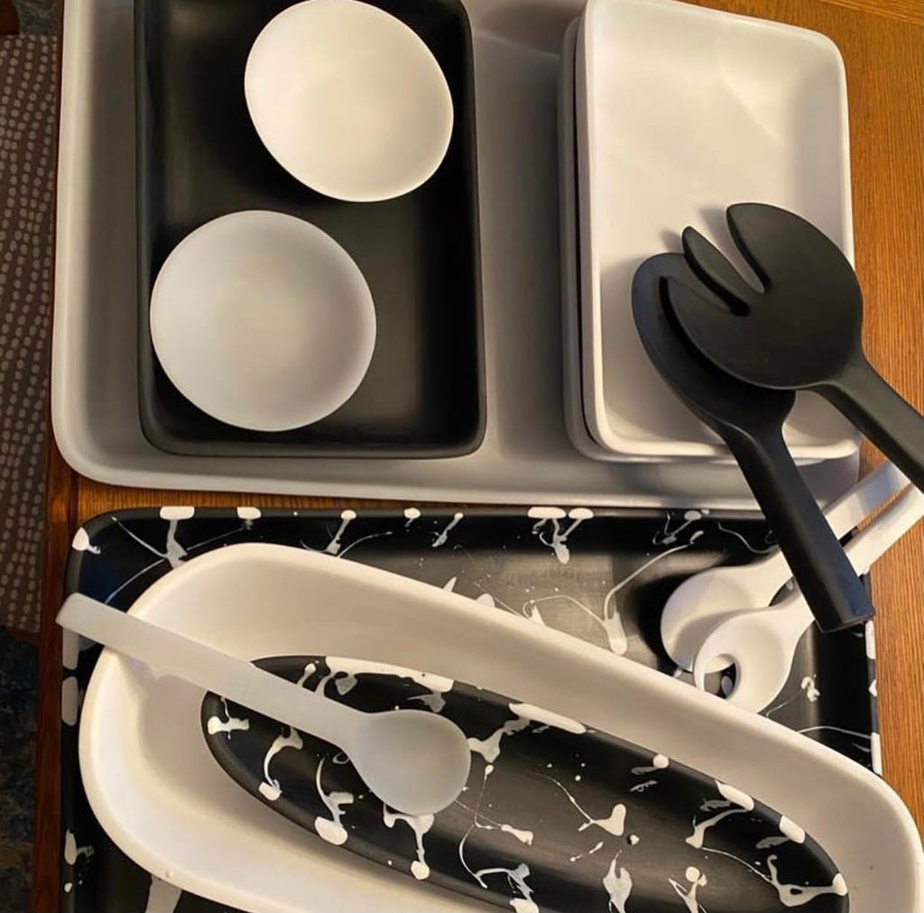 Nashi Home Resin Solid White Large Classical Square Tray - Charles Mayer