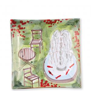 Vietri Fountain Square Wall Plate - Charles Mayer